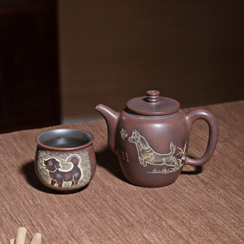 此时此刻广西坭兴陶巨轮生肖壶12生肖壶马武宏老师纯全手工制作陶茶壶