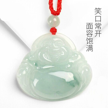 岚珊正品翡翠玉佛吊坠玉坠飘花佛公弥勒佛玉石吊坠项链玉佩女款 图片价格品牌报价 京东