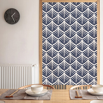 宿舍门口布帘免打孔店铺商铺定制免安装日式背景图纹宽70150cm高半开