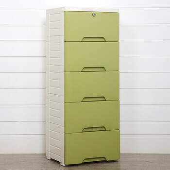 加厚卡通玩具柜抽屉式收纳柜 宝宝衣柜塑料婴儿童5层整理储物柜 草