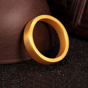 泰辉(taihui)古法金戒指男女款素圈足金999.