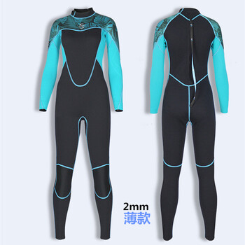 slinx 湿衣女连体潜水服女韩国潜水衣加厚长袖保暖潜水防寒衣胶衣 浅