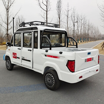 新款双排家用四轮车电动皮卡车油电混合客货车成人代步车电瓶车 60v70