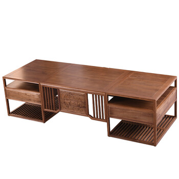 格缇故办公桌椅组合老板桌中式实木老榆木书房电脑桌总裁桌商业办公