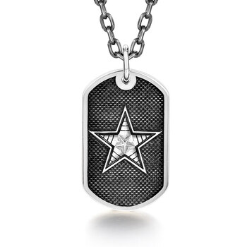 未心军牌项链男士潮流个性复古五角星送人男款吊坠挂件礼物创意礼品