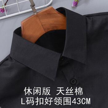 灰蓝泊格职业正装假领男女秋冬装饰衬衫假领子配毛衣百搭假衬衣领免烫 休闲版 L码黑色