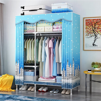 11特惠开始】【京东优选】简易衣柜布艺钢架双人加粗加固布衣柜简约