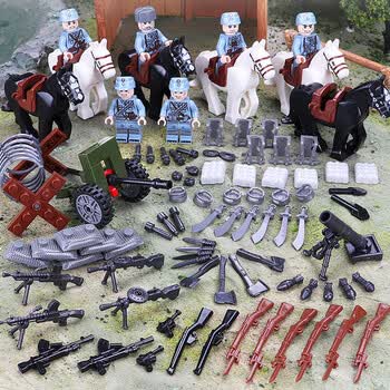 乐高军事人仔儿童拼装人偶兵人特警吉普车玩具儿童生 yx003百团大战