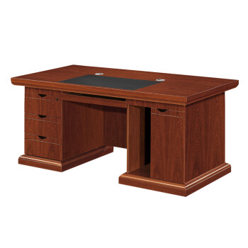 优茂办公家具老板桌总裁桌大班台办公桌油漆实木贴皮经理桌 胡桃色B-2B161