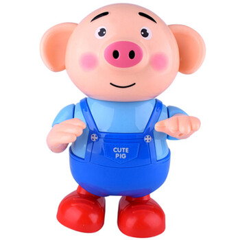 艾利图 抖音小猪电动机器人儿童玩具男宝宝1-2周岁3女孩跳舞海草舞