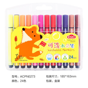 晨光（M&G）小狐希里三角杆可洗儿童绘画水彩笔 12色/24色/36色/48色