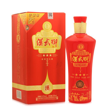 甘肃酒泉白酒汉武御三星52度500ml浓香型白酒礼盒装500ml1瓶