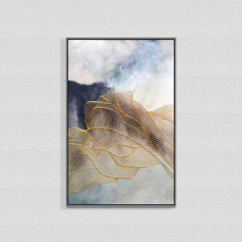 油画大幅北欧现代简约抽象装饰画玄关过道走廊挂壁画墙画定制 银色t字