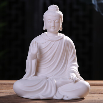 如来佛像 大日祖阿弥陀佛陶瓷释迦摩尼中式居家供奉禅意佛像玄关摆件