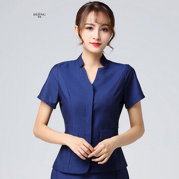 梵藜(fanli)夏装新款中国移动工作服女白色衬衣移动营业厅工装工服
