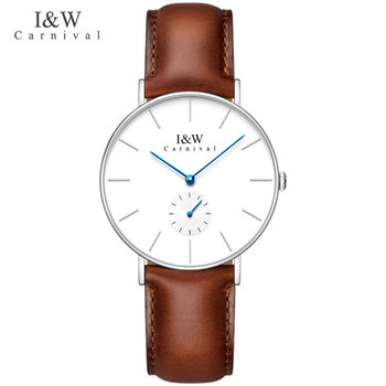 i&w carnival hwguoji瑞士爱沃驰iw精致简约石英手表女士表 银盘