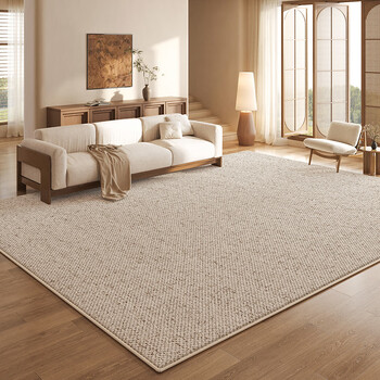 布迪思地毯客厅地毯卧室茶几沙发毯可定制北欧简约现代满铺加厚防滑垫 素捻 140*200CM【小户型推荐】