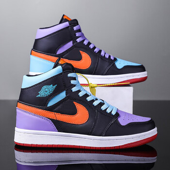 aj男鞋aj1空军一号高帮鞋子男潮鞋运动篮球冬季 糖果鸳鸯 35