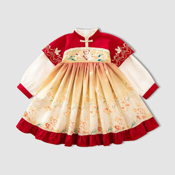 母婴>童装>儿童汉服/民族服装>儿童汉服/唐装>逗哒>逗哒儿童连衣裙