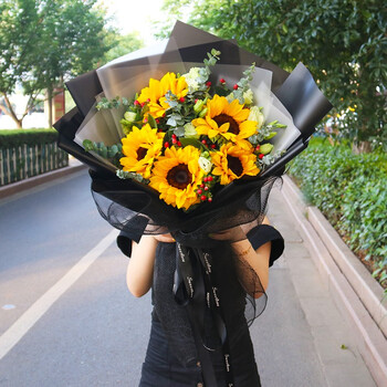 馨仪向日葵教师节鲜花速递生日礼物毕业花束送闺蜜朋友同事领导长辈北京上海广州同城送花5朵向日葵花束 图片价格品牌报价 京东
