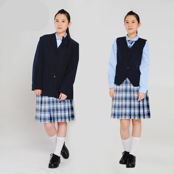 深圳校服中学礼服生 女款秋冬制套装 西服 裙 衬衣 飘带 马甲 中学女