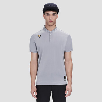 迪桑特descente棒球系列男子轻盈透气运动休闲短袖polo衫秋冬m浅灰色