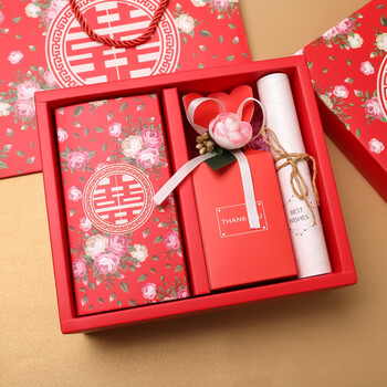 创意婚礼伴手礼结婚小礼物伴娘实用回礼喜糖礼盒森系欧式 红喜花 半