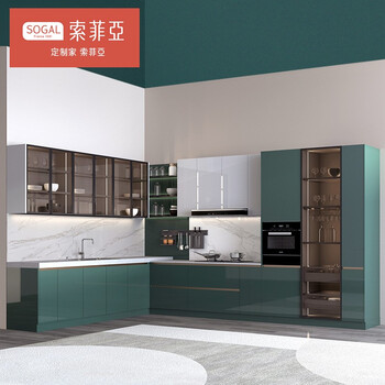 索菲亚 定制橱柜整体橱柜灶台碗柜一体开放式l型橱柜现代简约全屋定制
