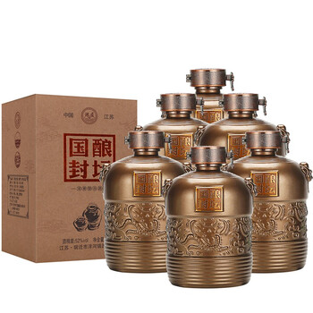 【 京仓配送 】洋河镇52度国酿封坛白酒500ML*6瓶