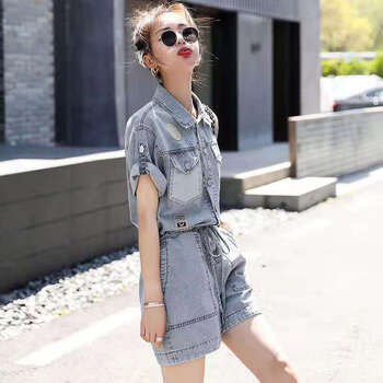 2021春夏新款中长款过膝收腰显瘦牛仔连衣裙女装休闲牛仔裙子潮流 吊带裙 03# L 106-115