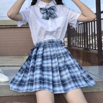【jk制服官方】鲸屿日系jk制服裙校供感高腰学院风学生百褶裙格子裙