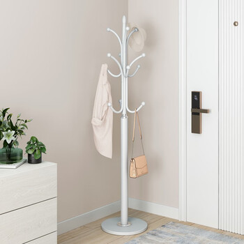 栖音阁 铁艺衣帽架落地挂衣架简易衣服卧室家用置物收纳简约现代挂衣