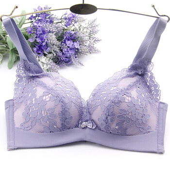 小a杯中厚聚拢小罩杯女学生内衣冬aa杯小胸平胸无钢圈文胸 高贵紫 80a