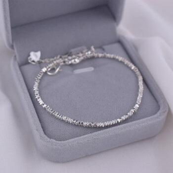 mplves925银单颗珍珠碎银手链女生轻奢感闺蜜学生手镯情人细款碎银