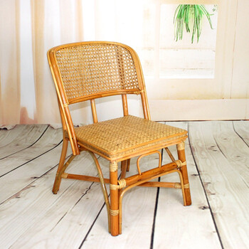 陌遇(moyu)手工编制小藤椅子滕腾阳台单人靠背椅子小竹编织小号孩老年