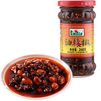贵三红贵州特产油泼辣子红油辣椒油海椒蘸碟酸辣粉麻辣烫调料248g
