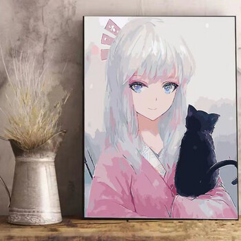 数字油画diy 手绘填色 二次元卡通动漫人物 客厅卧室装饰油彩画 z172