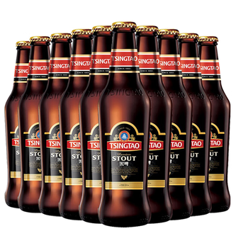 青岛啤酒tsingtao黑啤18度33010瓶箱啤礼盒装精酿厂家直发