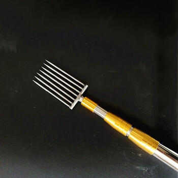 叉鱼钢叉15齿捕龙虾泥鳅黄鳝不锈钢叉小号牛蛙纯手工自制户外青蛙叉