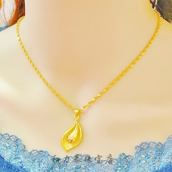法娜诺高品质金色项链女越南沙金项链吊坠首饰锁骨链女款久不褪色金