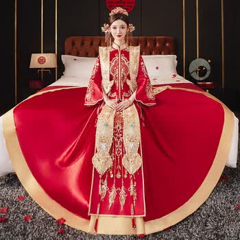 康多蜜凤冠霞帔 古装婚服明制嫁衣大码秀禾服胖mm显瘦新娘结婚古代