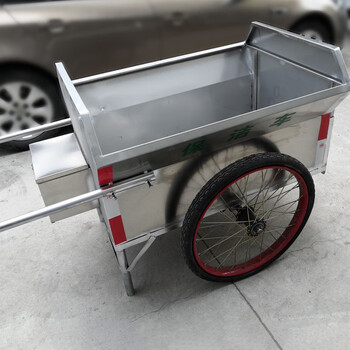 维京熊(weijingxiong) 垃圾车户外手推不锈钢两轮清运车小区街道清洁