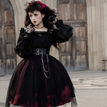 洛丽塔哥特暗黑原创少女杀手lolita裙洛丽塔连衣裙不规则暗黑哥特风
