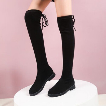 秋冬新品小学生靴子女孩长筒靴子女童过膝秋冬儿童弹力中大童公主小高