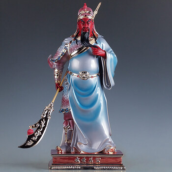 启珀 纯铜关二爷神像关公神像客厅家用佛堂供奉铜像关