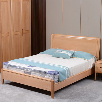 榉木大床(原木色) 艺术款 1500mm*1900mm气压结构【图片 价格 品牌