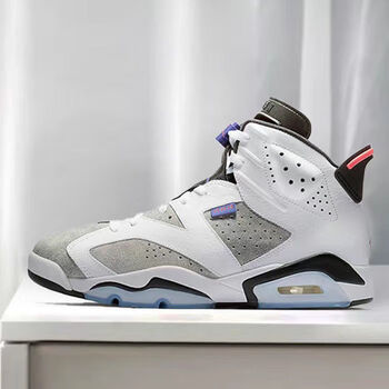 6胭脂红黑红手稿燧石耐磨男女同款休闲百搭运动气垫鞋童鞋 aj6燧石灰