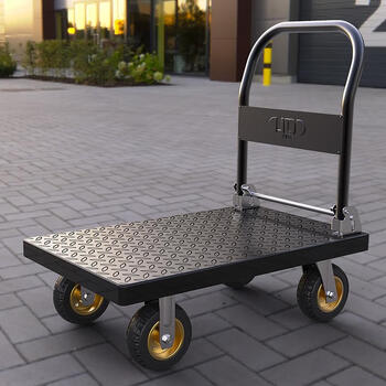 搬家神器平板车小推车手推车家用手拉车折叠搬运车钢板车拉货车小拖车