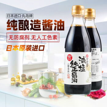 爱肾网 丸岛日本原装进口酿造减盐酱油360ml 1瓶*360ML