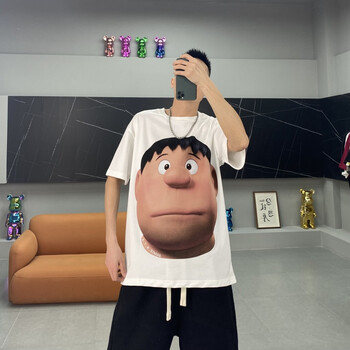 young guns夏季新款潮流时尚胖虎t恤印花圆领大码情侣t恤男女同款